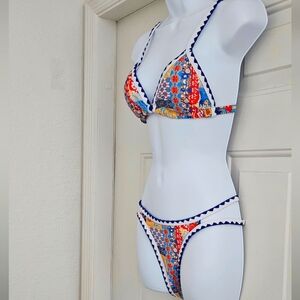 Blue Edge Triangle Bikini